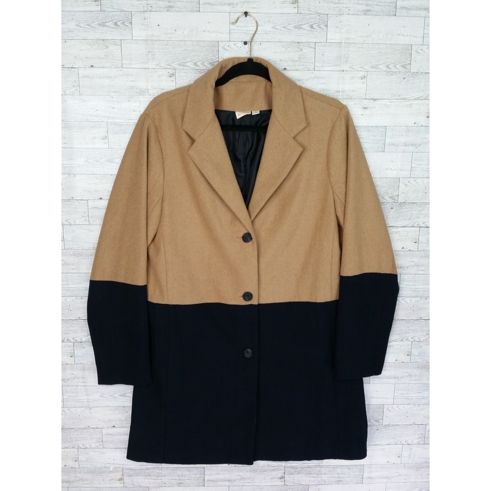 Vintage Ace Delivery Color Bock Black Brown Coat Jacket Women's Size Medium‎ M